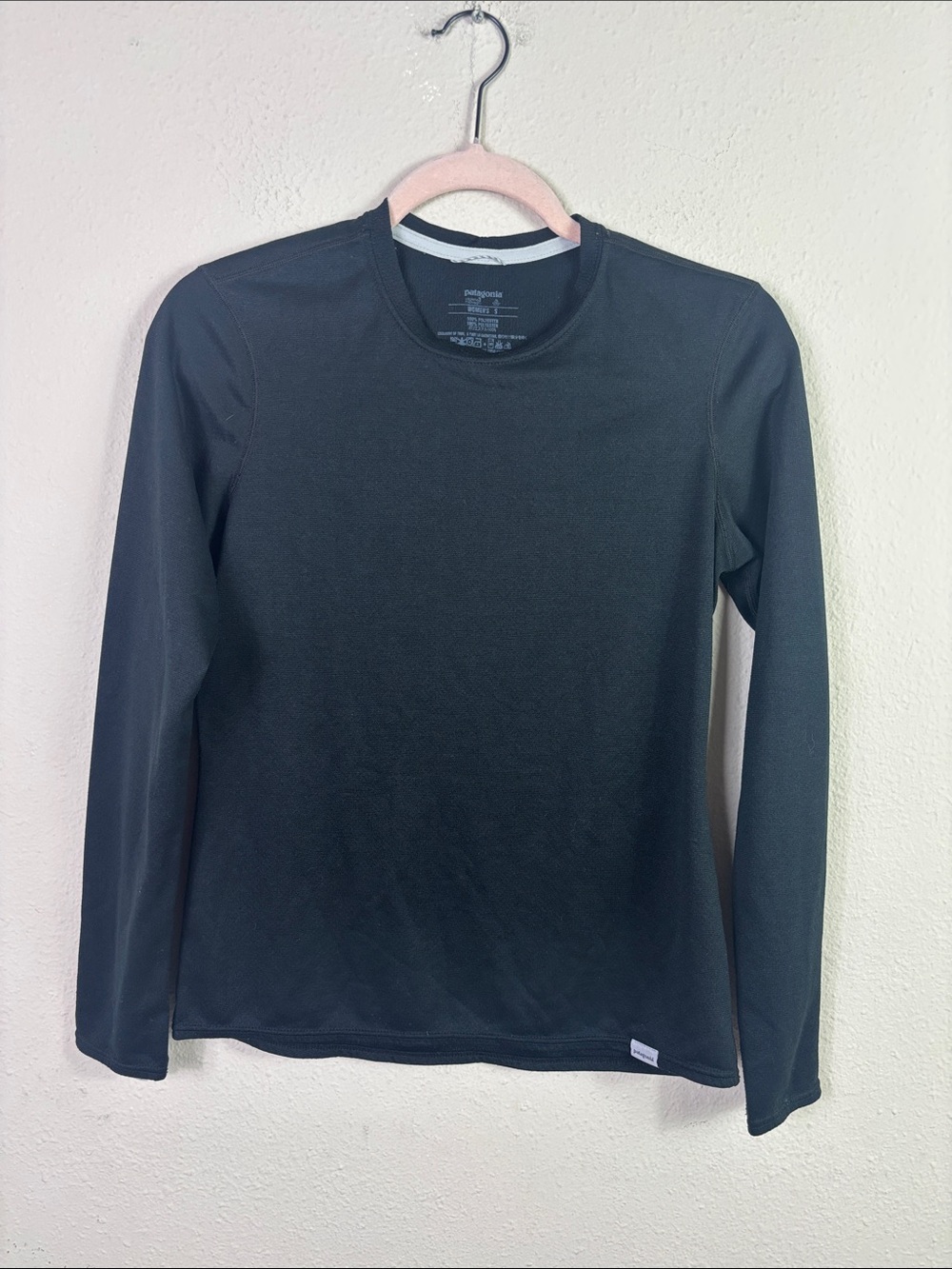 Patagonia Capilene Shirt Medium Black Base Layer Midweight Pullover sz Small